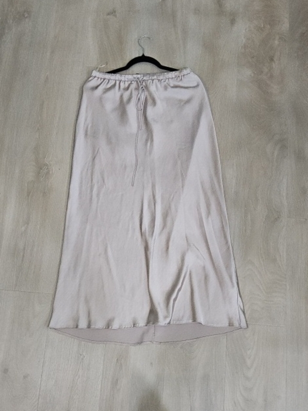 Zara Satin Drawstring Maxi Skirt - Pale Pink